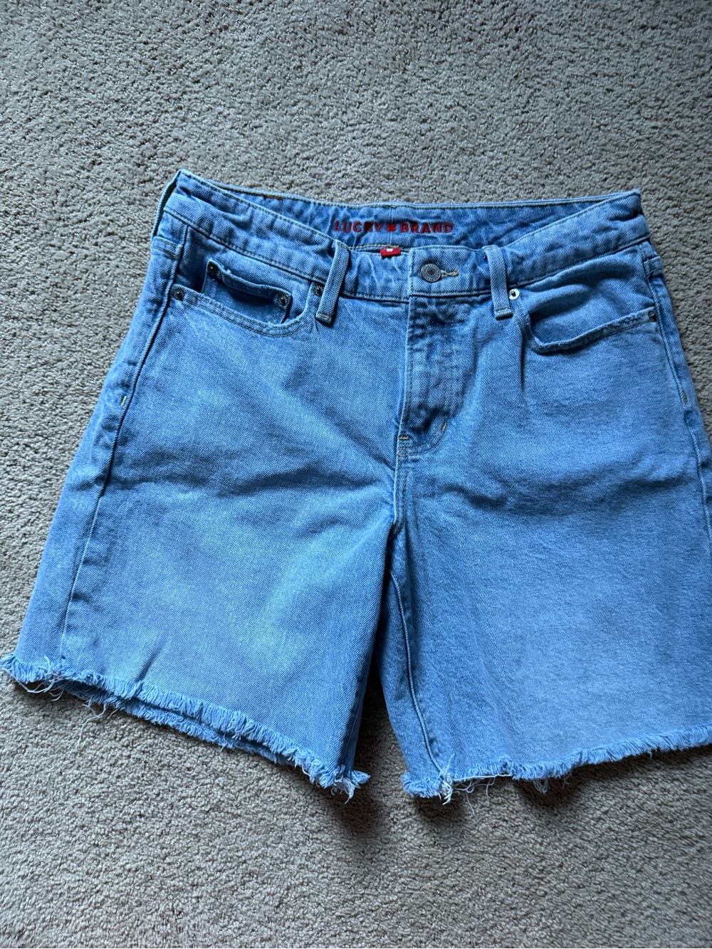 Lucky Brand Light Blue Frayed Hem Denim Shorts